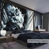 1 шт. Ультрабольшой свирепый волк Пейзажная гобеленовая ткань HD Цифровая печать Полиэстер Настенное панно с 3D-эффектом Реалистичное искусство животных