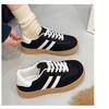 Round Head Simple and Comfortable Lace-up Flat Casual Shoes Spring Autumn New Solid Color Fashionable Sexy Sports Women's Shoes