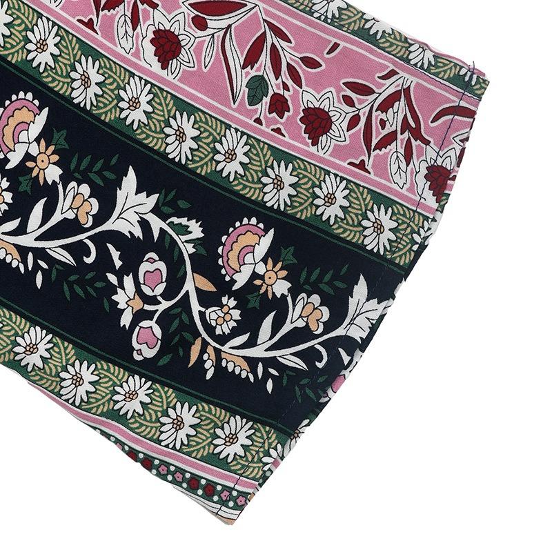 Женская летняя новая блузка с бретелью через шею и рукавами «летучая мышь» в этническом стиле с принтом