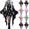 Women Fashion Gothic Punk Bat-Sleeve 3D Cute Halloween Print Irregular Party Dress