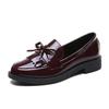 Women's Black Patent Leather Loafers Platform Slip On Shoes for Women  New Spring British Tassel Casual Bowknot Flats Shoes