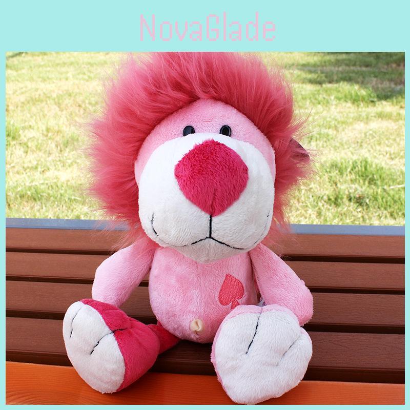 Soft Plush Animal Dolls Set Lion Elephant Rabbit Kids Toy For Bedroom Decor