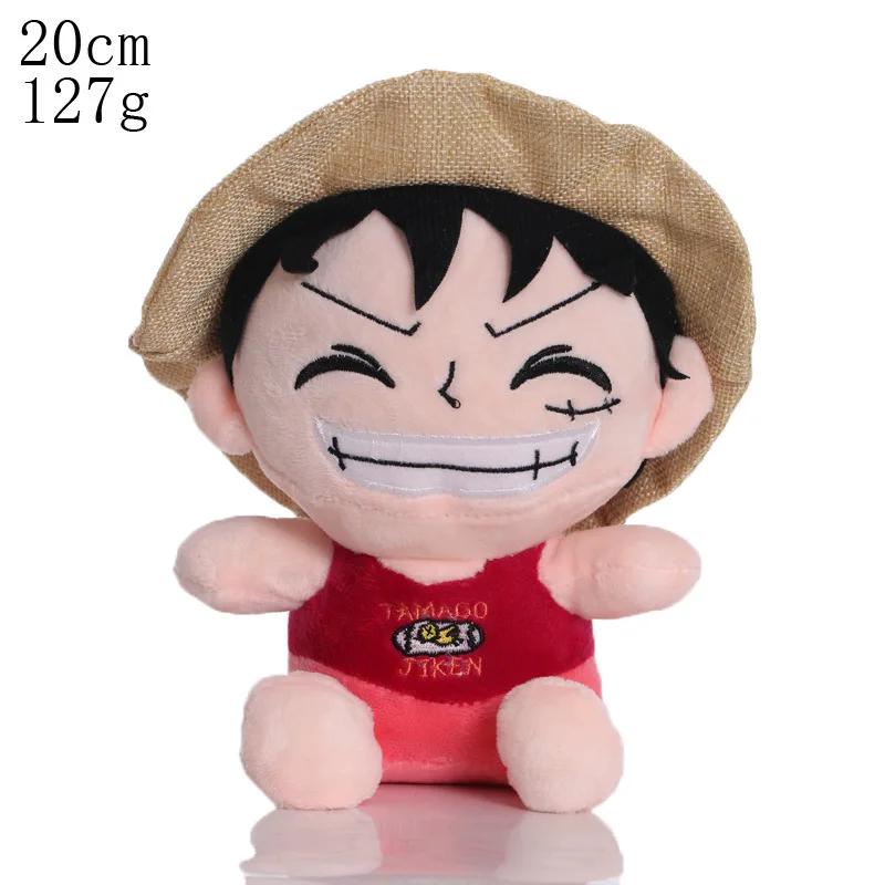 Аниме *Горячие 25см Плюшевые игрушки One Piece Мультяшная фигурка Луффи Чоппер Эйс Ророноа Зоро Милая набивная кукла Рождество День рождения