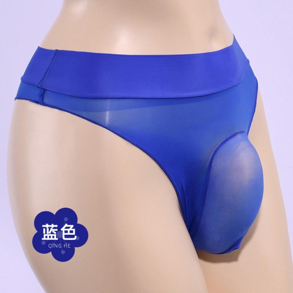 Cross-border Amazon Oily Men's Briefs Jj Set Seamless Stockings Sexy Shorts Silky U-shaped Pouch Panties