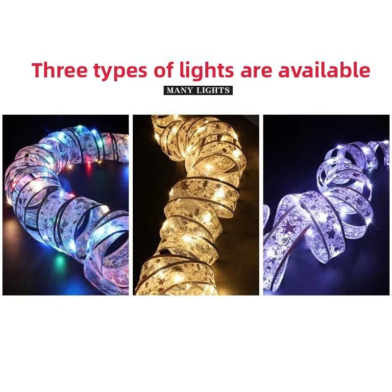 Holiday Led Ribbon String Lights With Pvc Material For Christmas Tree And Gift Decoration