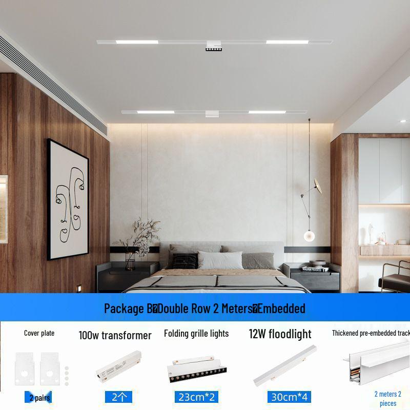 Чисто-белый магнитный трековый светильник для встраиваемого и поверхностного монтажа - LED, Не требует подвесного потолка