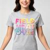 Pure Cotton Tee Bold Layer Font Tie Dye Rainbow Peace Gesture Graphic Field Sports Day Party Casual Streetwear Crew Neck Tshirt