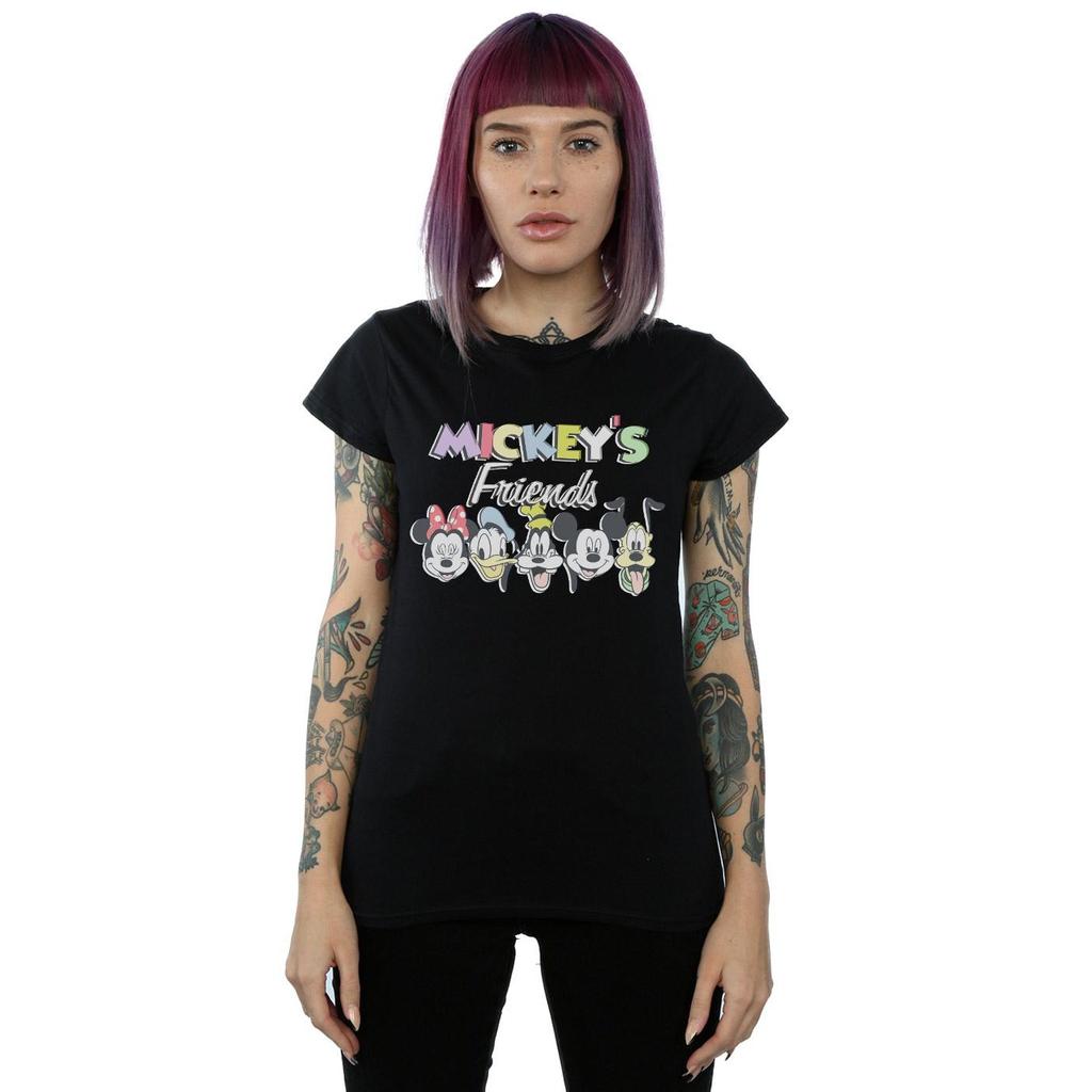 Disney Womens/Ladies Mickey Mouse Friends Faded Nostalgia Cotton T-Shirt