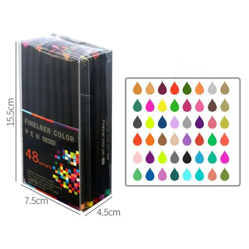 12/24/48/60/100 Colors Fineliner Color Pen Set 0.38mm Colored Sketch Drawing Pen Fine Point Marker Perfect for Journal Note Taking