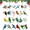 Sea Glass Bird Christmas Advent 2025 2D Acrylic Seasonal Decor 24 Days Bird-Themed Decorations Christmas Countdown For Home Tree