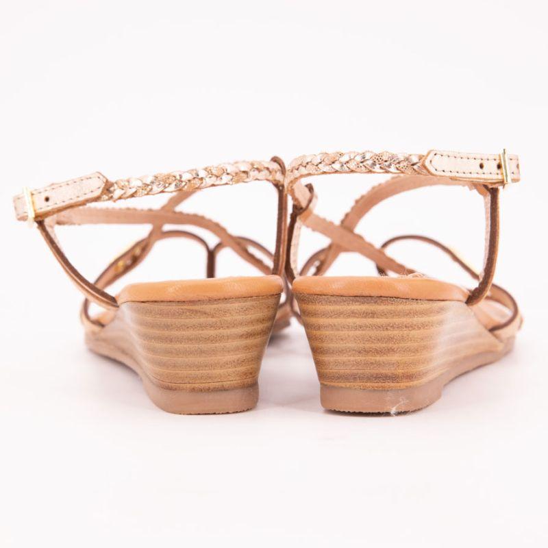 Женские переливающиеся босоножки Homatres из кожи на танкетке с плетением LES TROPEZIENNES PAR M.BELARBI