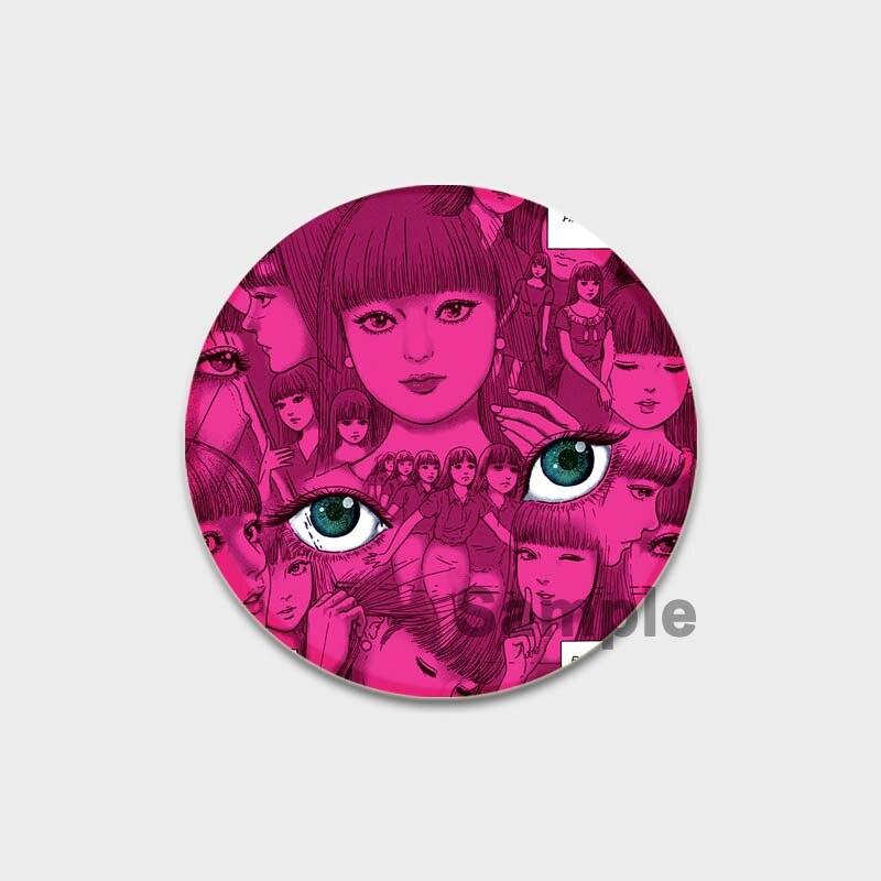 58 мм новая брошь с героями мультфильмов Дзюндзи Ито, аниме ужасов, эмалированная булавка из сплава, фильмы ужасов, аксессуары для творчества, детский подарок, 58 мм, значок с мультяшным рисунком