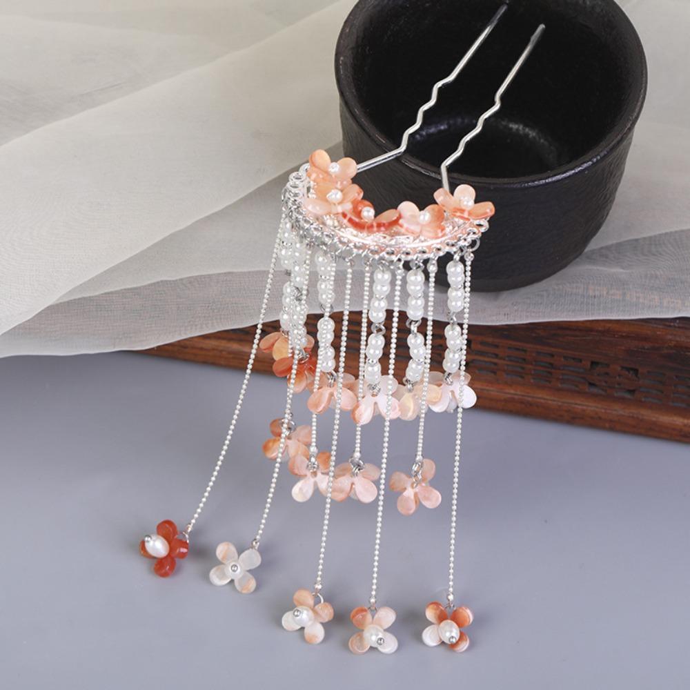 Кисточки U-образная заколка для волос жемчужный цветок шпилька модная китайская палочка для волос повседневная