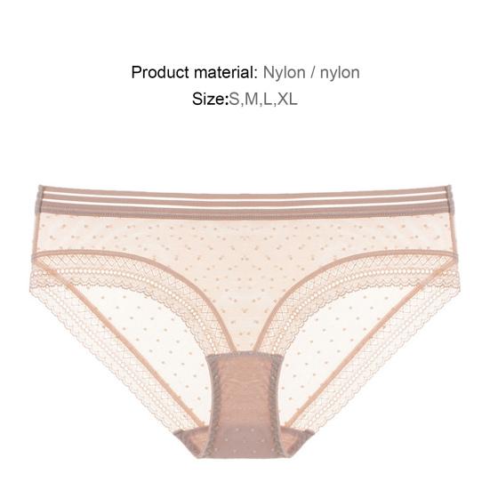 Low Waist Lady Panties Sexy Seamless See-through Polka Dot Design Women Briefs