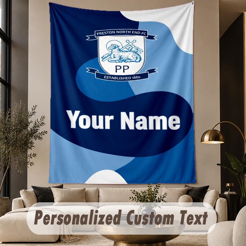 Custom Text Tapestry Preston North End Print Wall Tapestry Indoor Living Room Wall Decor