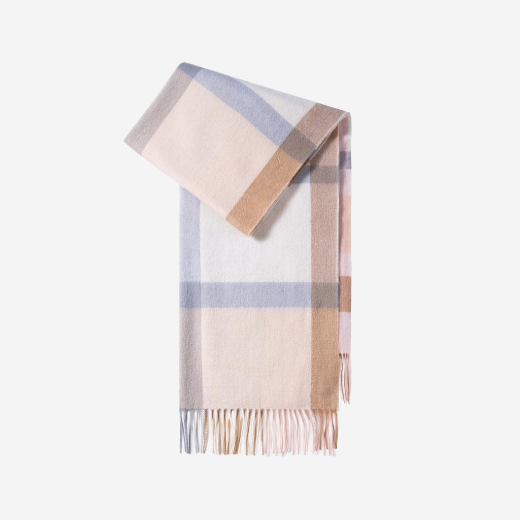 Осенне-зимний новый женский шарф из 100% шерсти с первоклассным ощущением, простая и универсальная клетчатая шаль, удлиненный шарф для мужчин