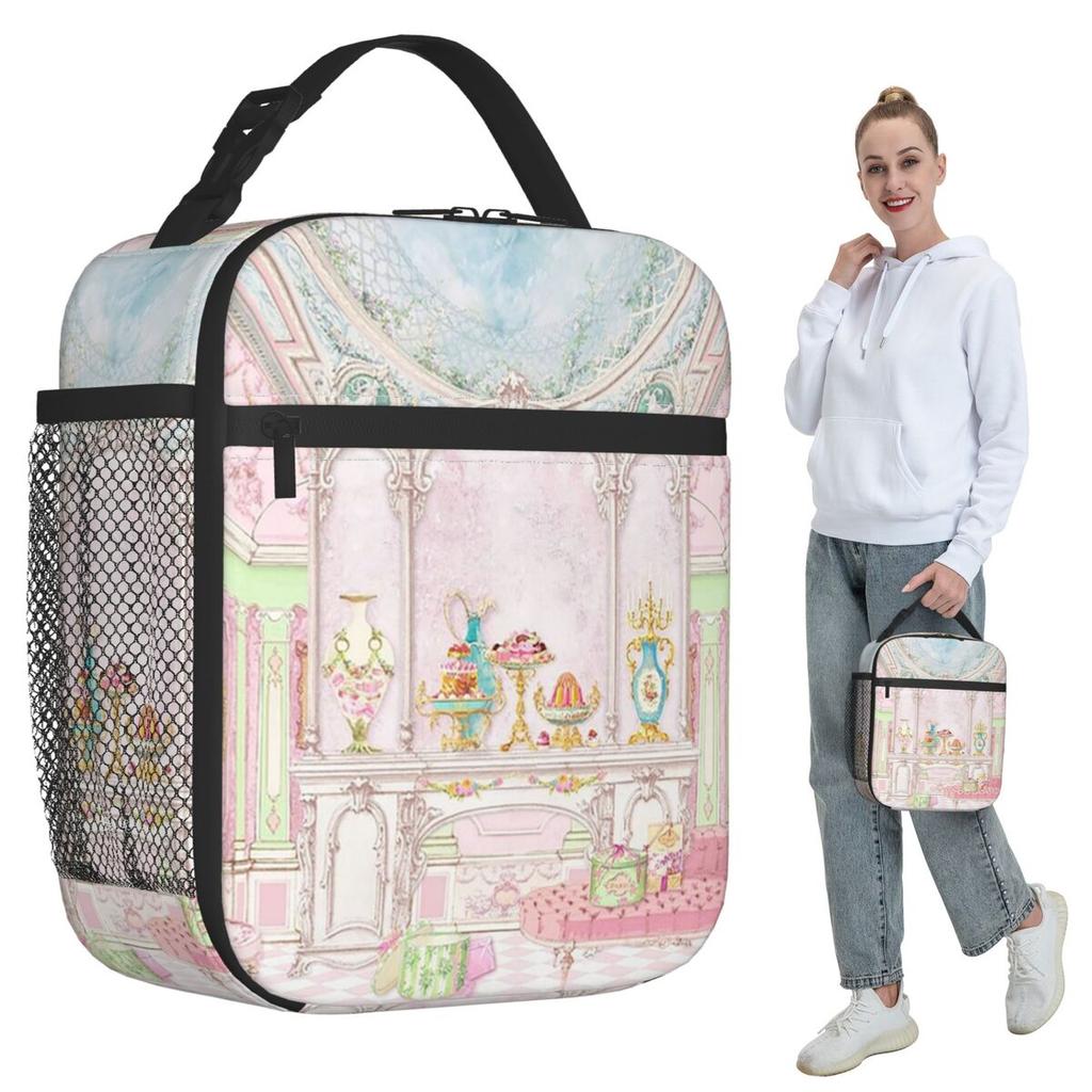 Marie Antoinette Afternoon Tea In French Paris Insulated Lunch Bag for Women Office Cooler Thermal Food Box Tote Lunch Boxes