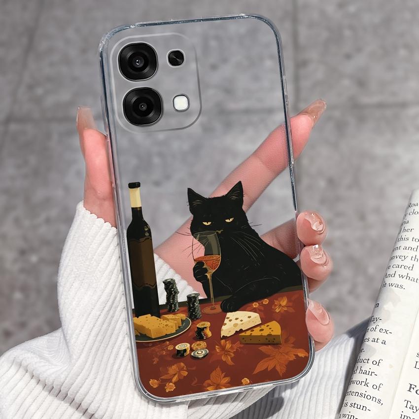 Для Oppo A6 Pro A6x A5x K13 Realme 15X C85 V70 V70s CT 7 7T 8 Чехлы для телефонов Красивые узоры Сакура Бабочки Корпус Мягкий силикон ТПУ Прозрачный корпус