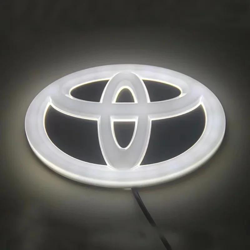 WOAT3 4D car logo Front grille hood trunk LED Light for Toyota Prius Yaris Prado RAV4 Highlander Camry CHR HRV Corolla AYGO accessory