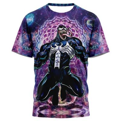 Marvel Triple Venom 3D Printed T-shirt with Anime Comic Pattern Short Sleeve Fashion Harajuku Alternative Personality Round Neck Tops
