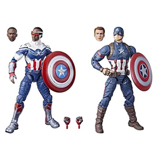 Marvel Legends Series Captain America Steve Rogers and Sam Wilson MCU 2-Pack 6-Inch [Used]