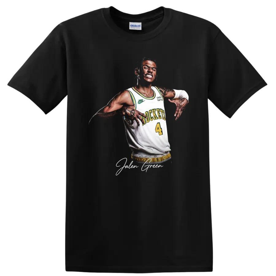 Jalen Green Houston Rockets Basketball Player T Shirt Slam Dunk Action Tee