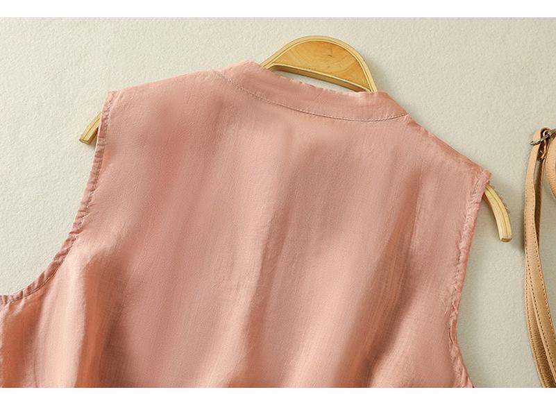 Женский летний ретро топ-жилет без рукавов на пуговицах 2025