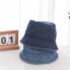 Japanese-style denim fisherman hat for women, Harajuku retro Hong Kong style bucket hat, spring-summer bucket hat, Korean version trendy plain hat