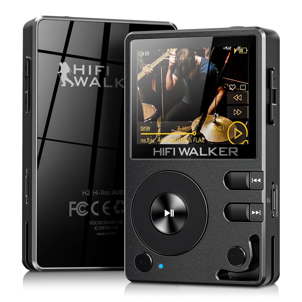 HIFI WALKER H2 Hi-Res MP3 Player with Bluetooth 5.2, DSD and FLAC Lossless Support, and a 64GB microSD Card (Up To 512GB Capacity)