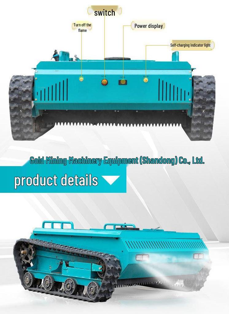 Tracked Remote Control Multi-Terrain Lawn Mower for Landscaping and Weed Trimming