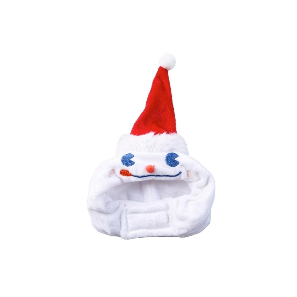 Adjustable Strap Cat Costume Hat Plush Fabric Snowman Pet Cap Festival Dress Up
