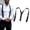 Mens Braces Suspenders Black 23mm Y Back Heavy Duty Biker Snowboard Trousers