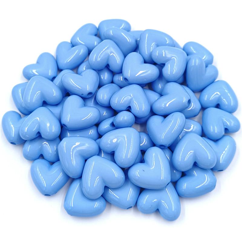 Креативные бусины в форме сердца, 10 шт., цветные 17 мм, для изготовления ювелирных изделий, свободные бусины-разделители, аксессуары для самостоятельного изготовления, акриловый браслет, ожерелье, серьги, сплошной цвет