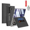 Кожаный чехол-бумажник Samsung Z Fold7 со подставкой, слотом для карт и защитной пленкой
