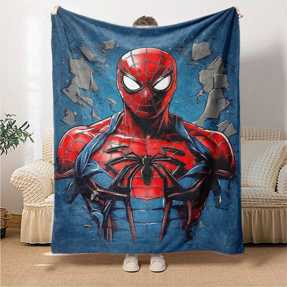Spiderman Web Shadows Flannel Blanket Super Soft Warm Cozy Blanket For Sofa Bed Office Travel Allseason Home Decor Gift