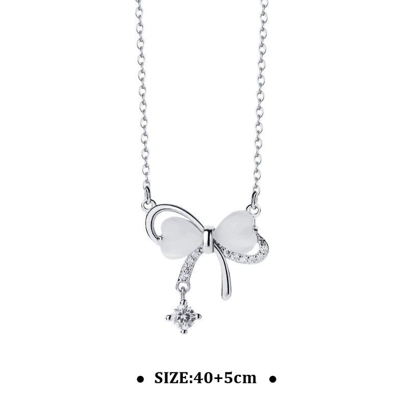 Изысканное ожерелье с подвеской в виде банта для женщин и девочек, блестящая цепочка на ключицу, ювелирные изделия, аксессуары, подарки