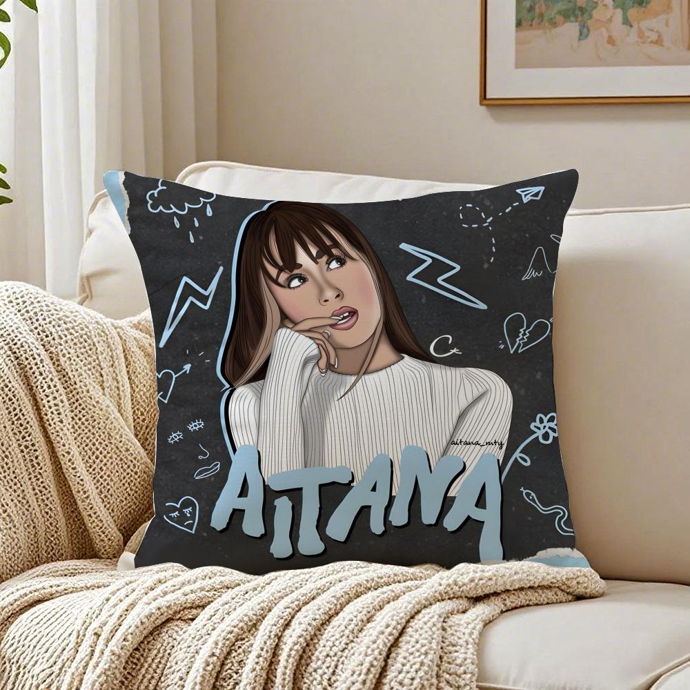 Pop Star Singer AAitana OOcanaS Cushion Cover Linen Pillowcase Soft for Sofa Bed Home Room Decor