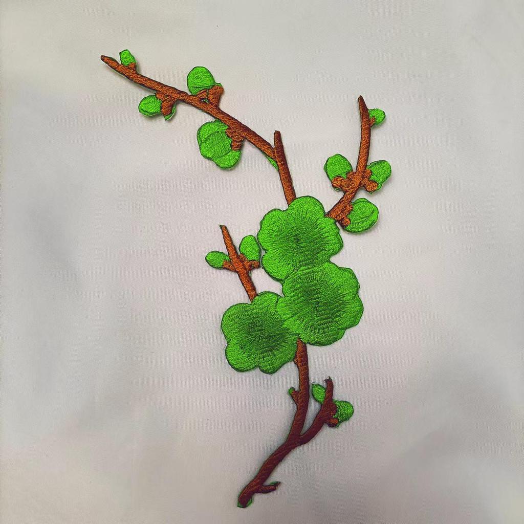 Plum Blossom Velcro Embroidery Patch: Handmade DIY Clothing Accessory