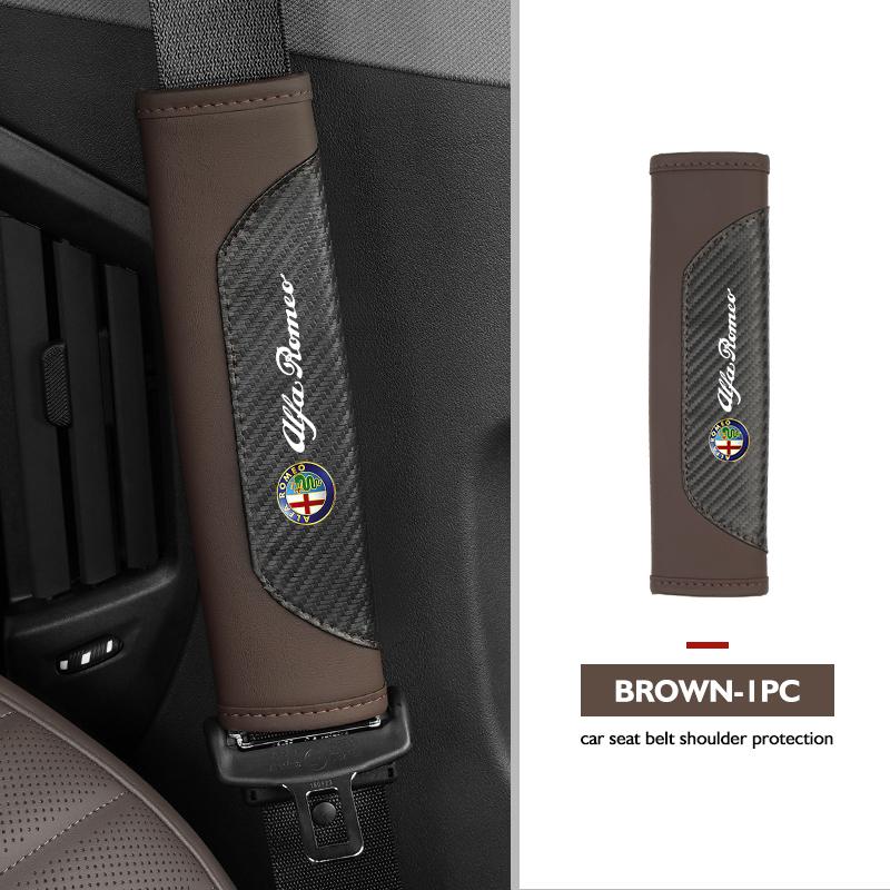 AAACO1 Car Seat Belt Shoulder Cover Protection Pads Safety Belt Accessories For Alfa Romeo GT Stelvio F1 Brera Volante Tonale Gloria