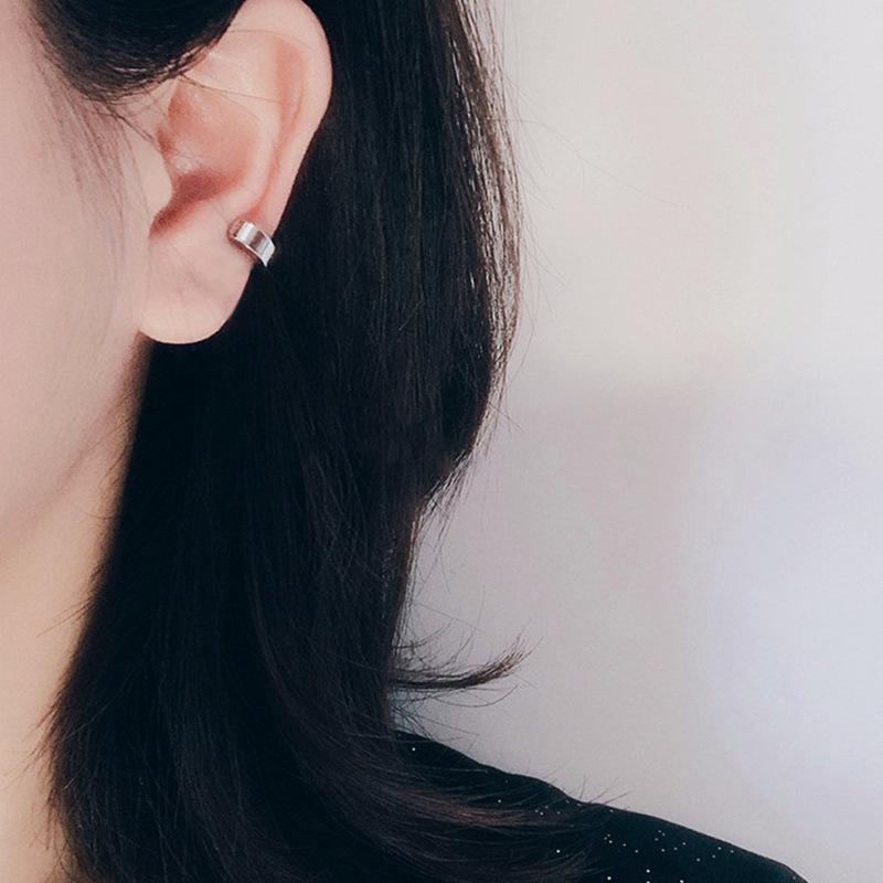 Унисекс Корейские Хип-Хоп Минималистичные Серьги-Кольца и Каффы из Титановой Стали