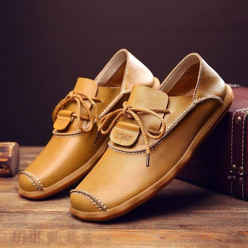 Мужская тонкая дышащая повседневная обувь из натуральной воловьей кожи