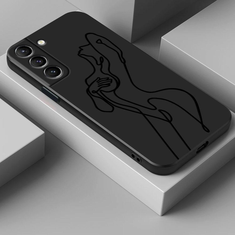 Minimalist Female Body Wire Art Phone Case For Samsung Galaxy S26 Ultra Cases S25 FE S24 S23 S21 Ultra S20 FE S22 S26 Plus Cover