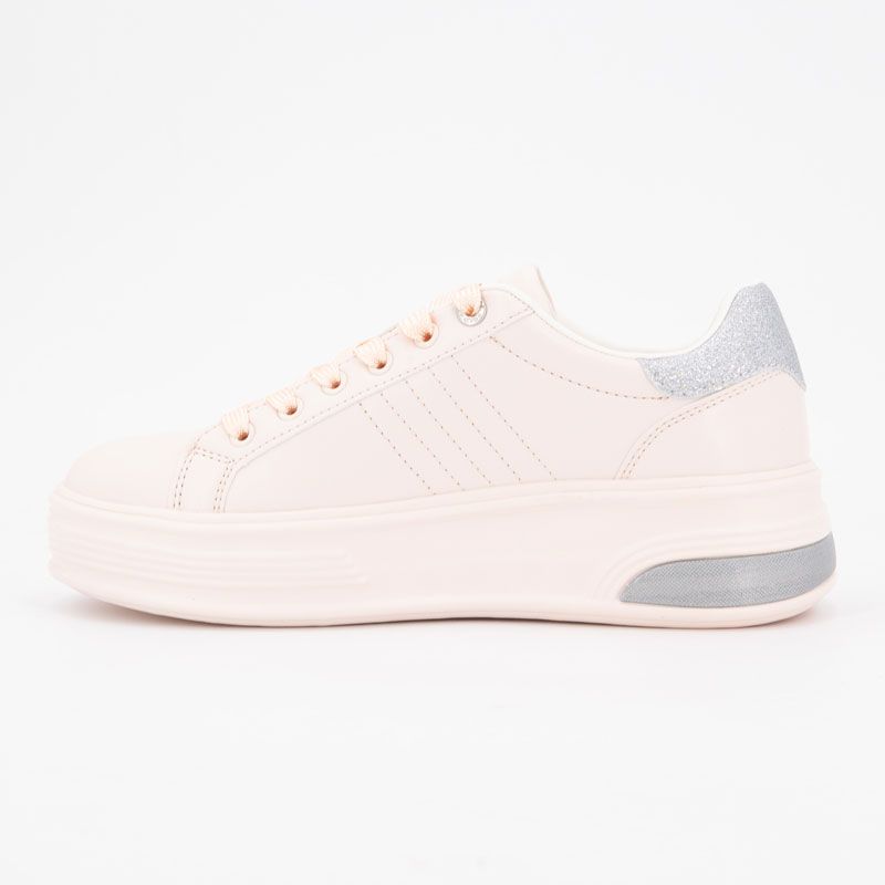 Pastel Orange Sneakers Silver Glitter Peony Asuka Woman US POLO