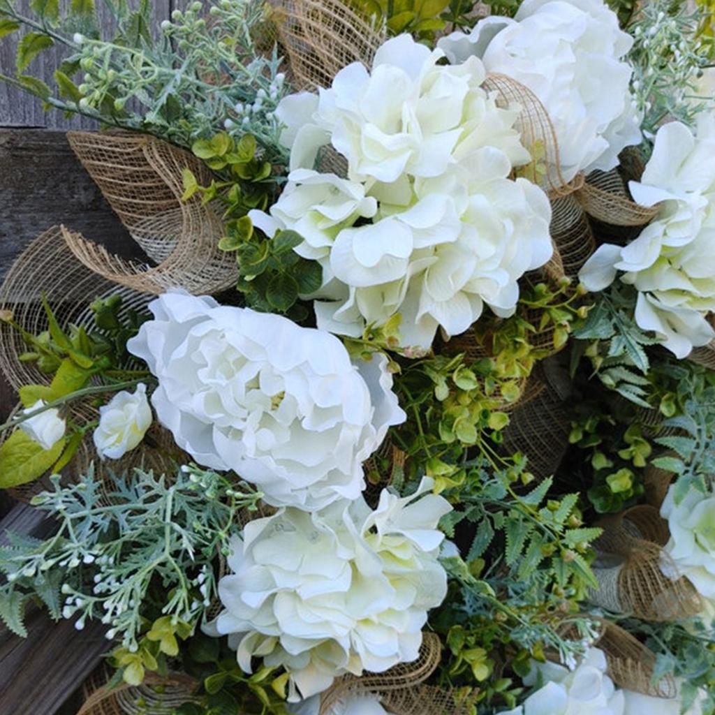 Simulated Embroidered Wreath Peony Artificial Flower Door Decoration