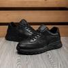 2025 прямая поставка осень и зима кожаная мужская обувь мода толстая подошва шнуровка круглый носок бархатная теплая повседневная спортивная обувь