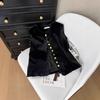 2025 Women's Vest, Small Fragrant Style, Black Velvet, Fashionable Outer Wear, Short Sleeveless Suit and Small Vest.