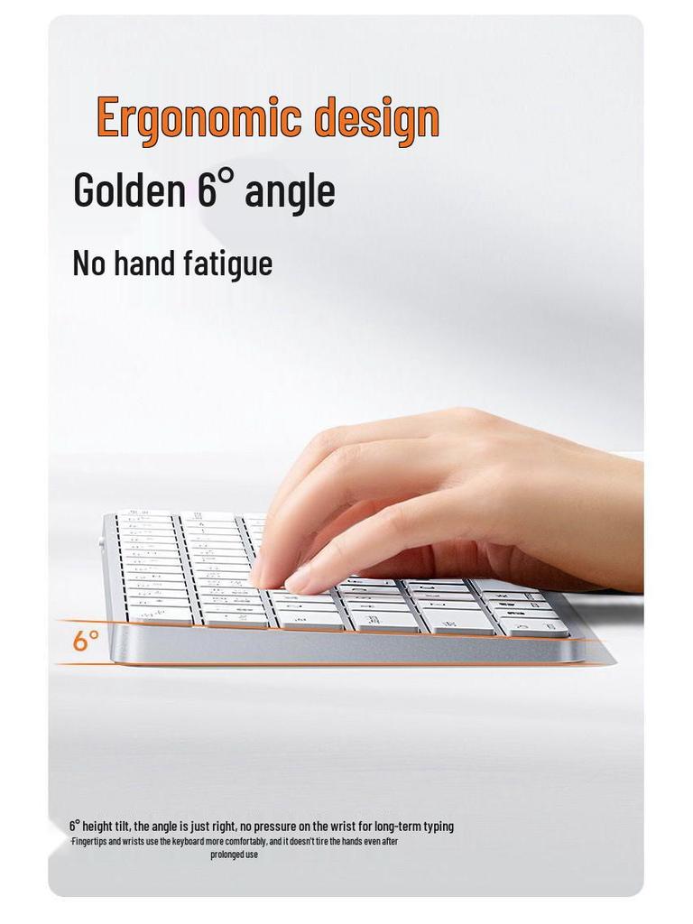 Бесшумная Легкая Беспроводная Bluetooth-клавиатура с Тачпадом для Планшетов и Ноутбуков