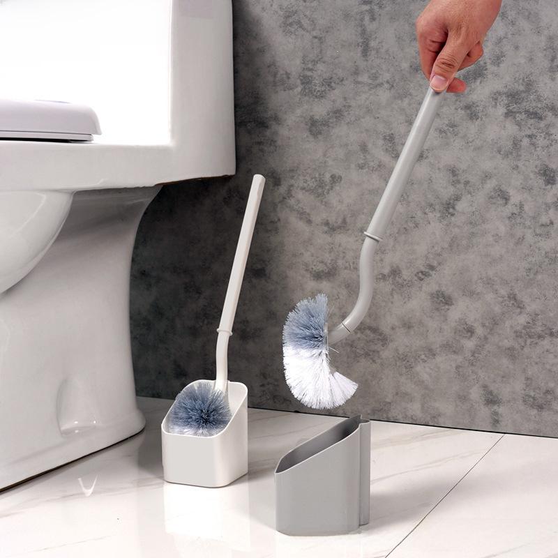 Japanese-Style Wall-Mounted Toilet Brush Set with Long Handle