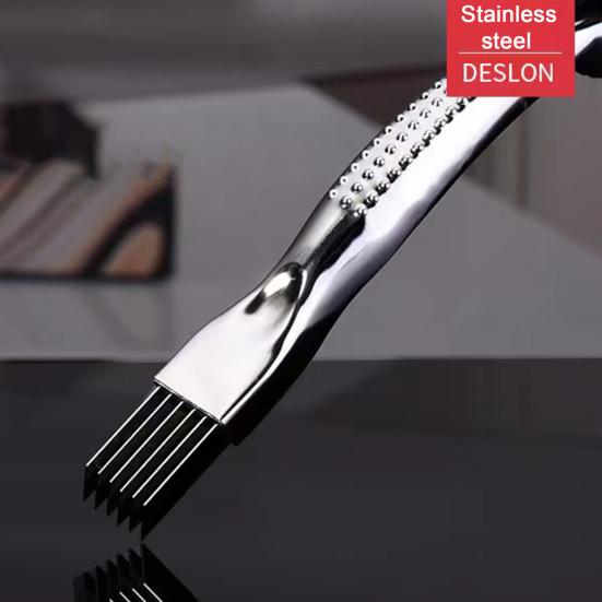 Onion Slicer Stainless Steel Cutter with Sheath 6-Blade Green Onion Shredder for Quick Even Shredding Non-Slip Handle