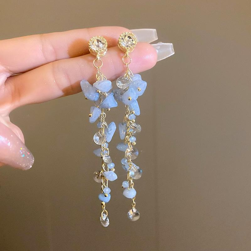 Серьги с розовыми цветами в форме сердца и кошачьим глазом, модные серьги, высококачественные серьги